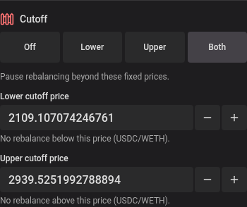 Cutoff prices with pool-aware adjustment controls
