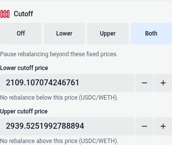 Cutoff prices with pool-aware adjustment controls
