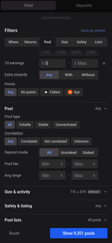 Average range percentage bounds on mobile