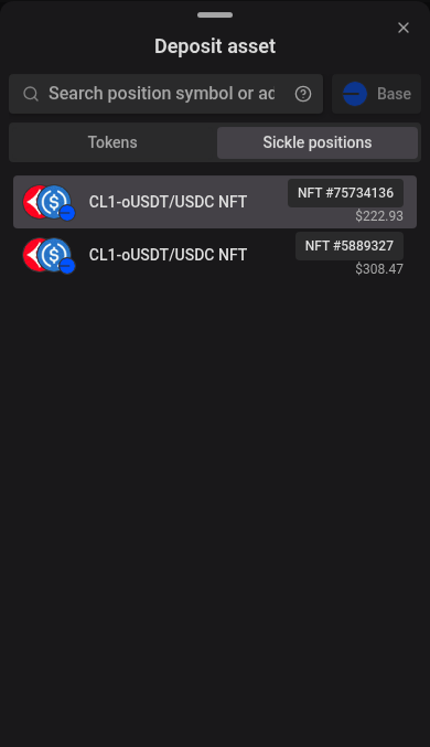 Position details wrap in the mobile token picker