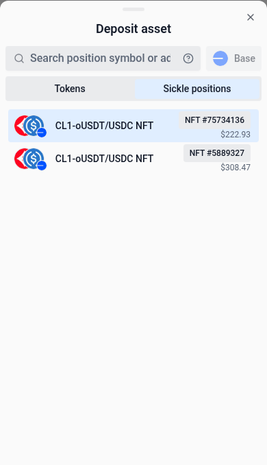 Position details wrap in the mobile token picker