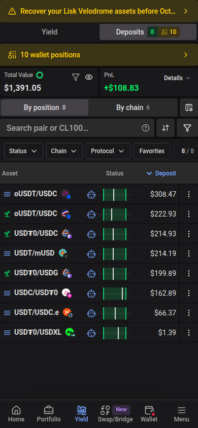 Compact portfolio summary on a phone