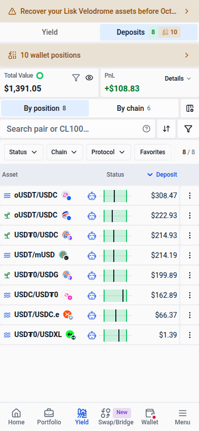 Compact portfolio summary on a phone