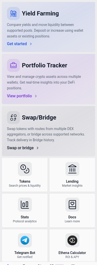 Home feature cards on mobile