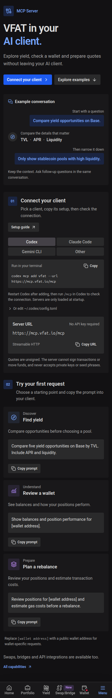 MCP setup and starter prompts on mobile