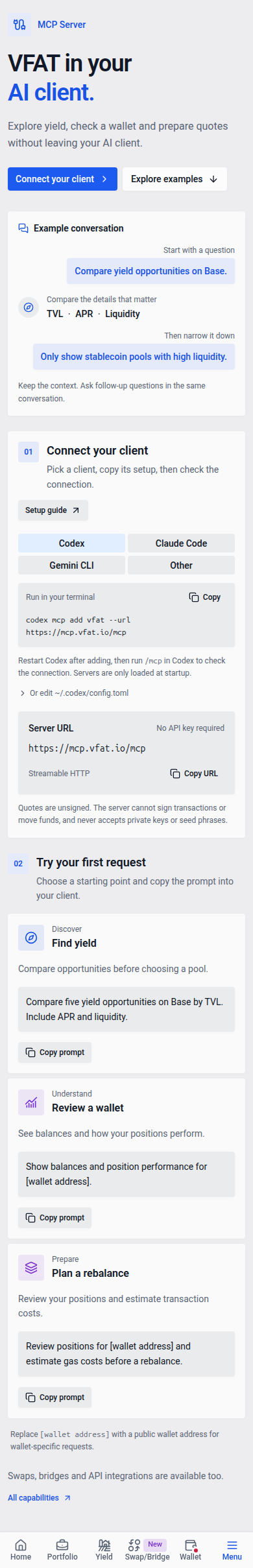 MCP setup and starter prompts on mobile