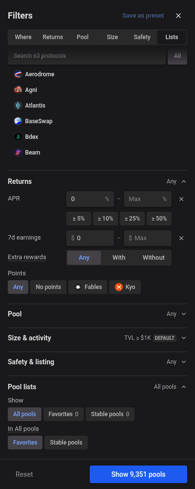 Per-group Show only switches and visibility controls in Filters