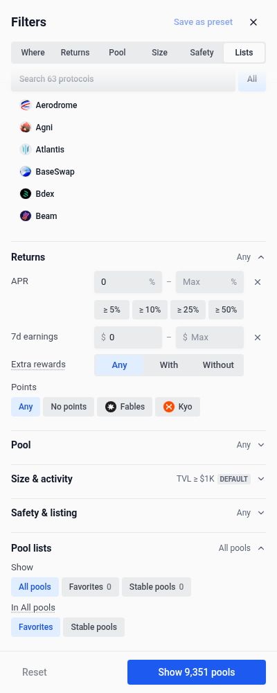 Per-group Show only switches and visibility controls in Filters