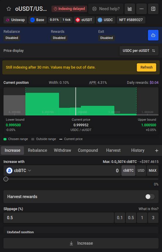 Position pane after 30 minutes of indexing