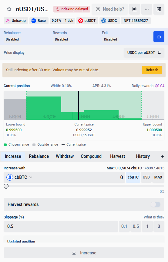 Position pane after 30 minutes of indexing