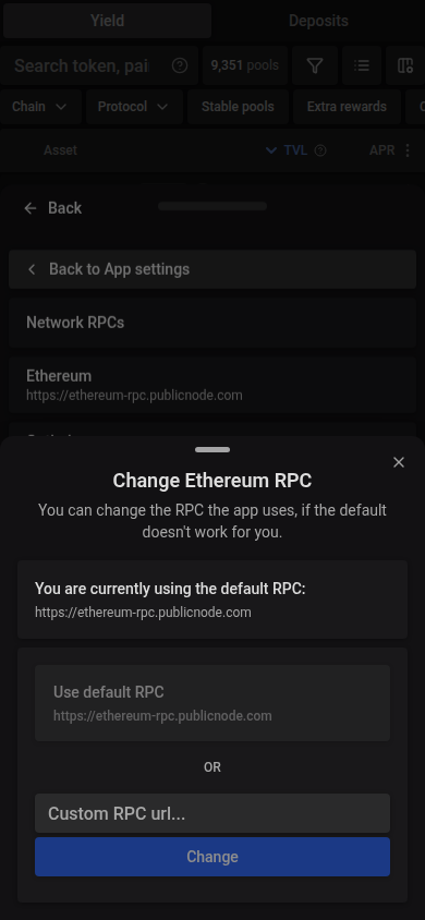 Custom RPC form in a mobile bottom drawer