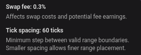 Pool fee and range spacing explanation